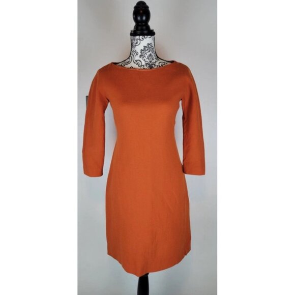 Michael Kors Orang Pleated Dress Long Sleeve Pockets Midi Size 6 Wool Made Italy - Picture 1 of 15